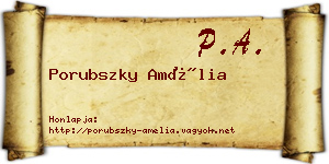Porubszky Amélia névjegykártya