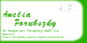amelia porubszky business card